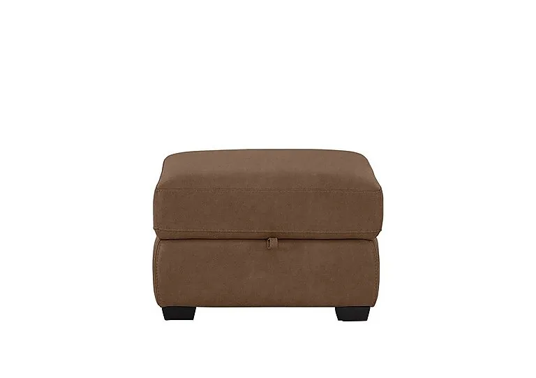 Compact Collection Petit Fabric Storage Footstool - Hazelnut