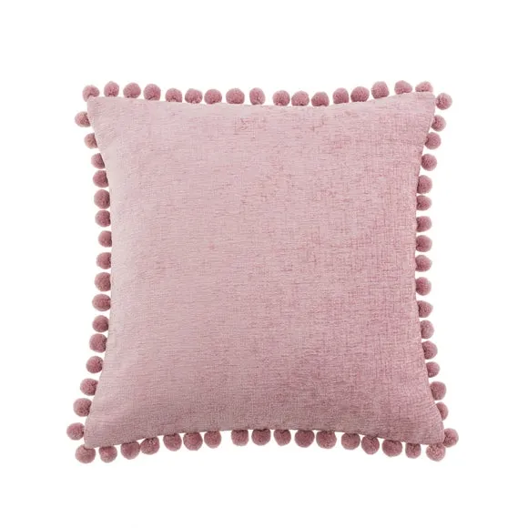 Chenille Square PomPom Cushion 2