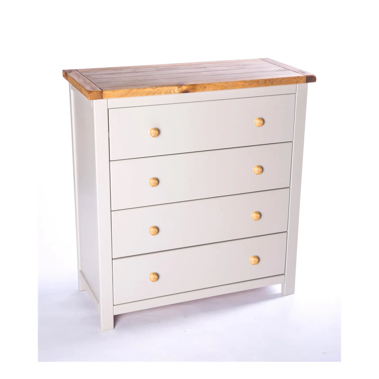 Cabinet Bits Argenta 4 Drawer Chest of Drawers Wood Knob in Light Grey 3