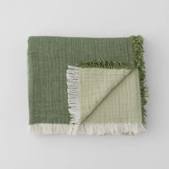 Reversible Muslin Cotton Throw Blanket 2