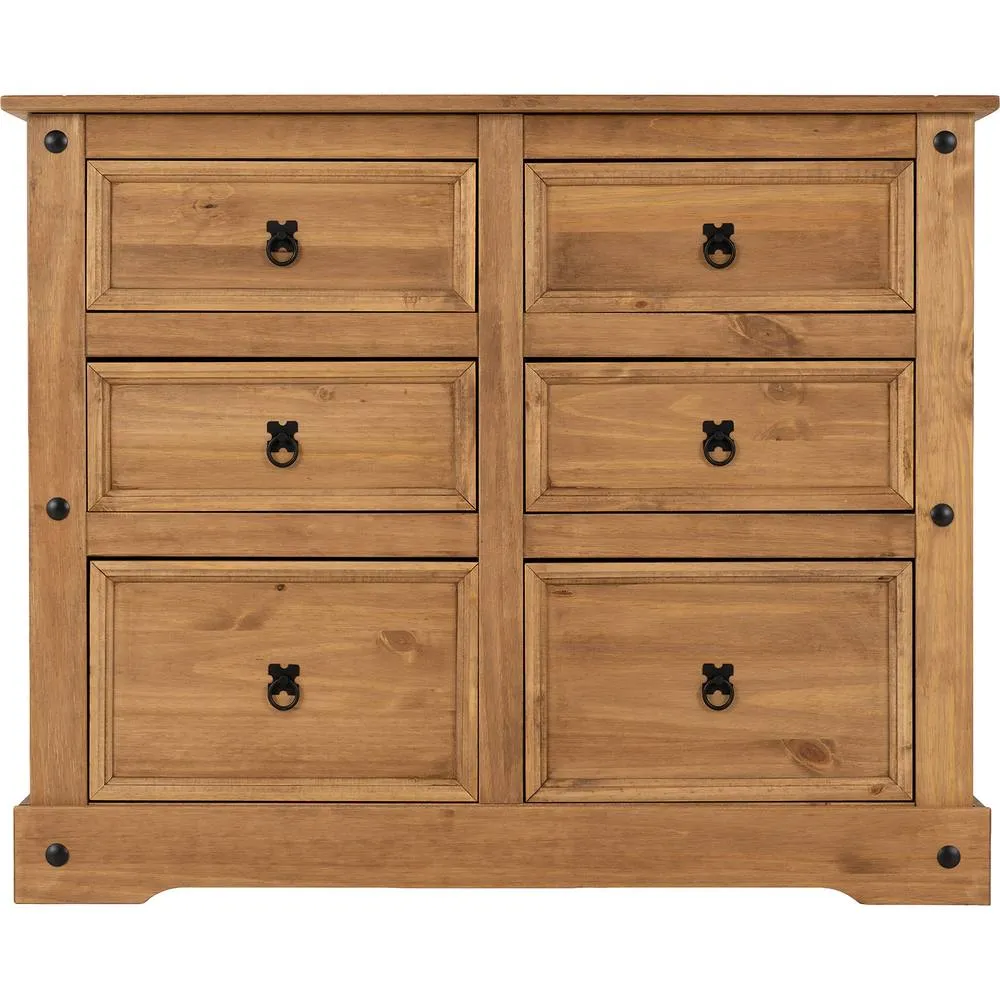 Seconique Corona Essentials 6 Drawer Chest in Natural 4