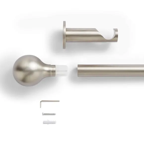 Contemporary Ball Fixed Metal Curtain Pole 2