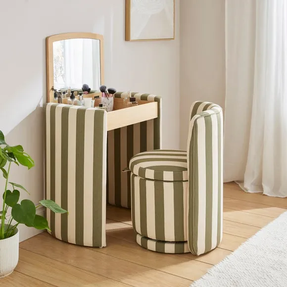 Frankie Compact Dressing Table Set with Mirror and Stool 1