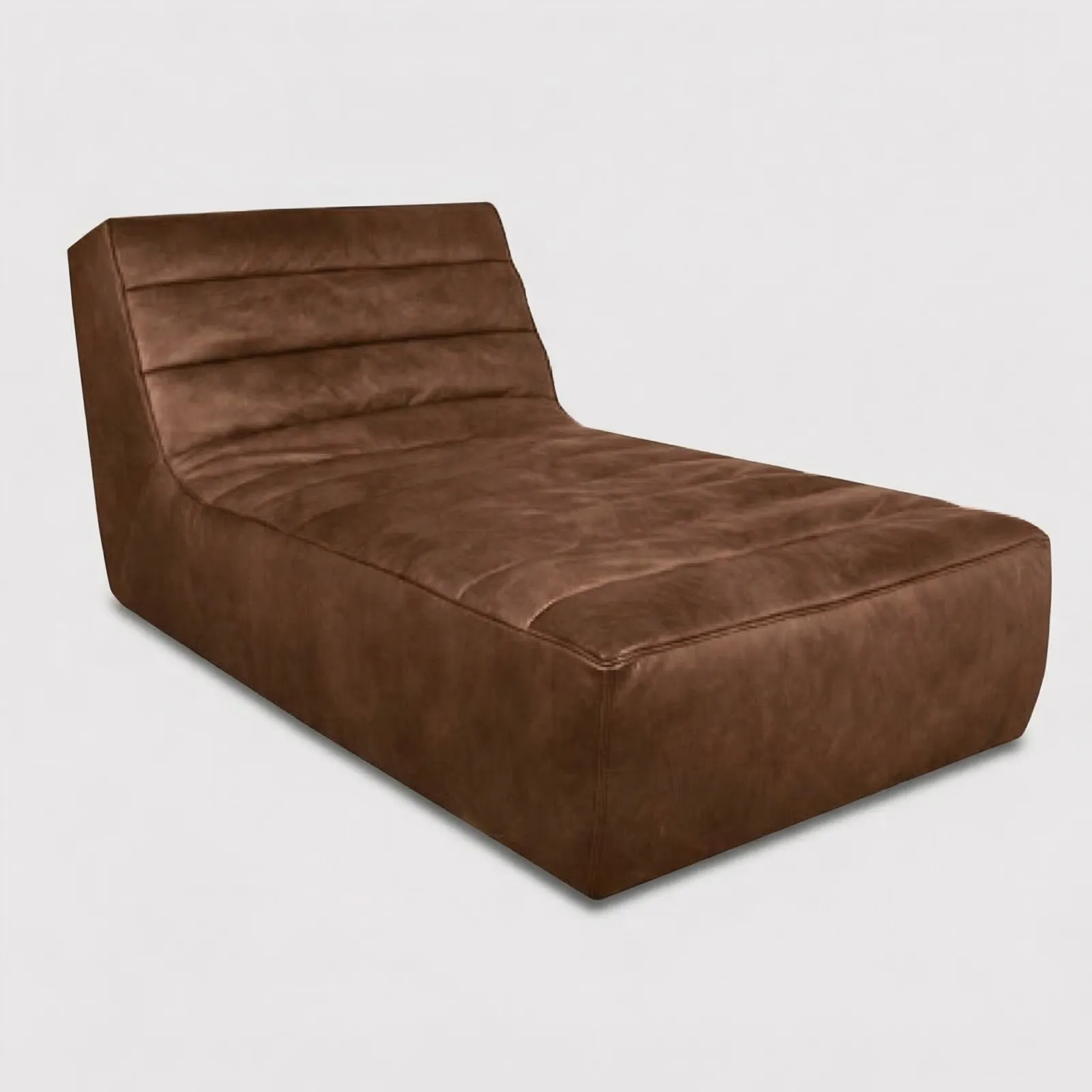 Timothy Oulton Shabby Sectional Chaise Modular Sofa, Brown Leather | Barker & Stonehouse 1