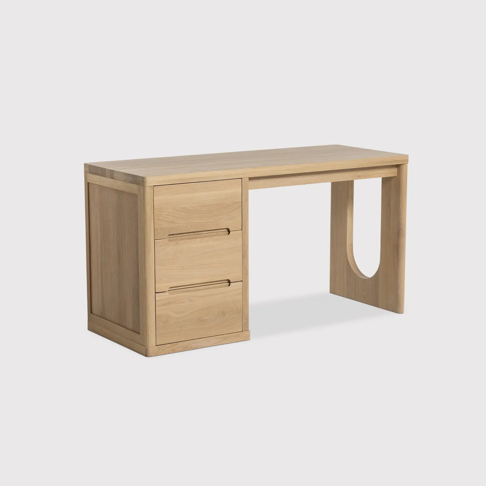 Olav Single Pedestal Desk 140x56x75cm, Neutral Oak | Barker & Stonehouse