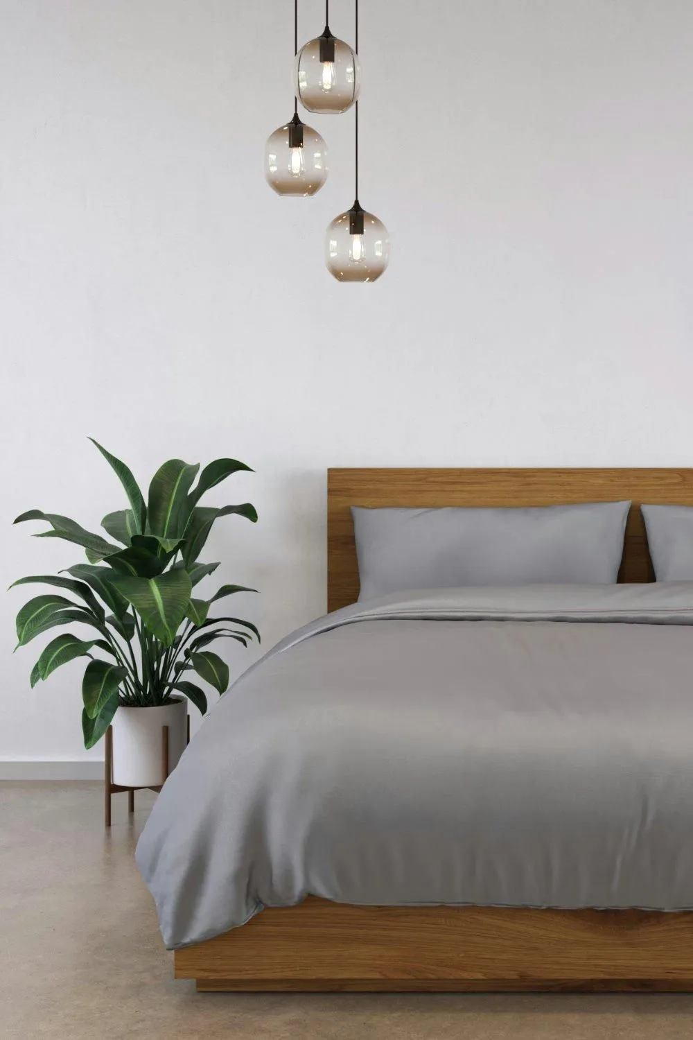 Panda 100% Bamboo Flat Sheet Quiet Grey - Double, Silver 3