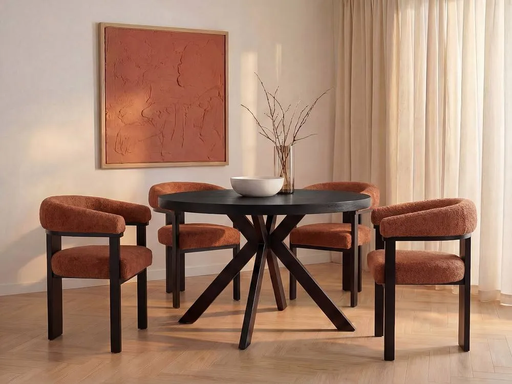Vente-unique 4 - 8 Seater Extendable Dining Table - MDF & Steel - Black - KOMONI 3