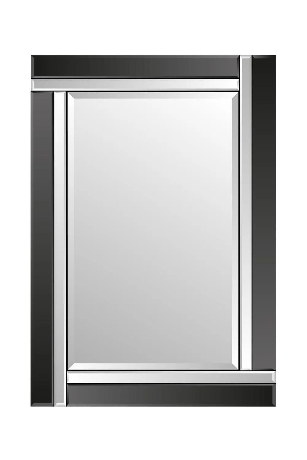 MirrorOutlet 'Aston' Black All Glass Venetian Wall Mirror 120 x 80 CM 2