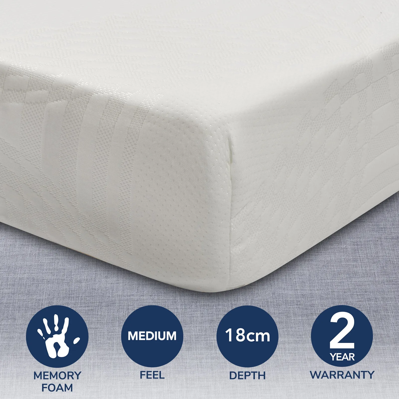 Memory Foam Medium Rolled Mattress White