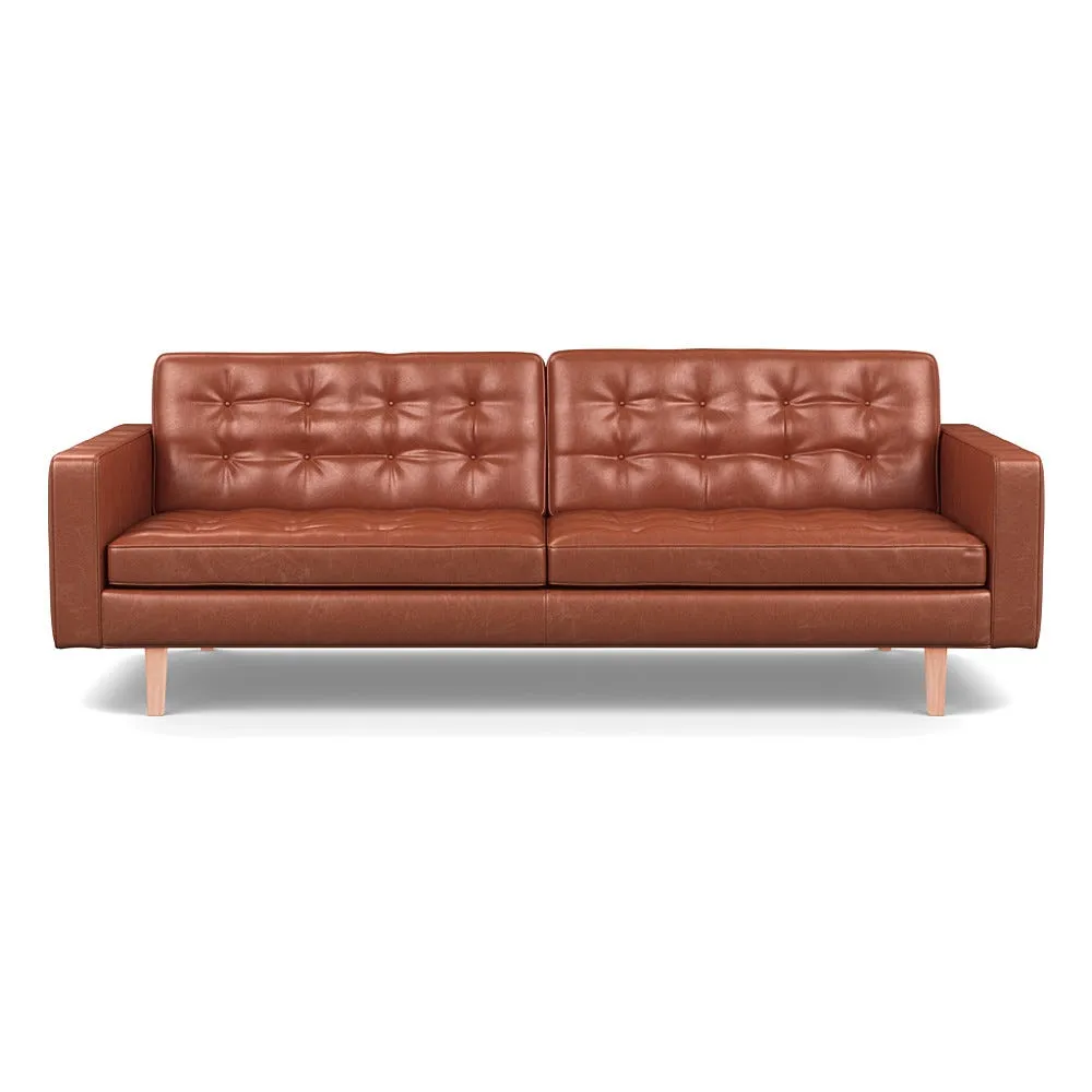 Heal's Hepburn 4 Seater Stonewash Leather Light Brown 274 Natural Feet 1