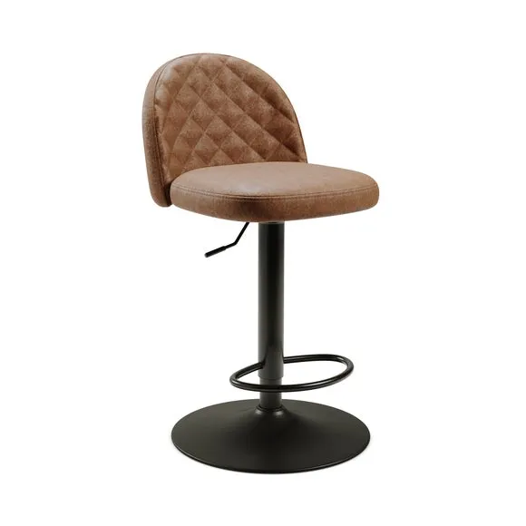 Astrid Height Adjustable Bar Stool, Faux Leather 6