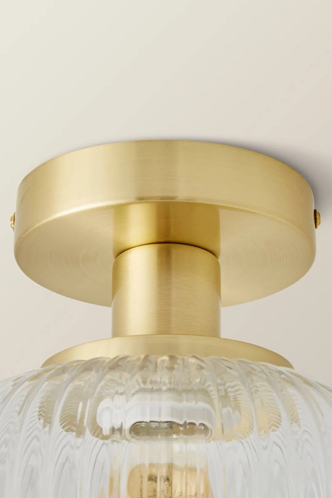 ValueLights Calpe Clear Glass Shade Flush Gold Stem Ceiling Light 5