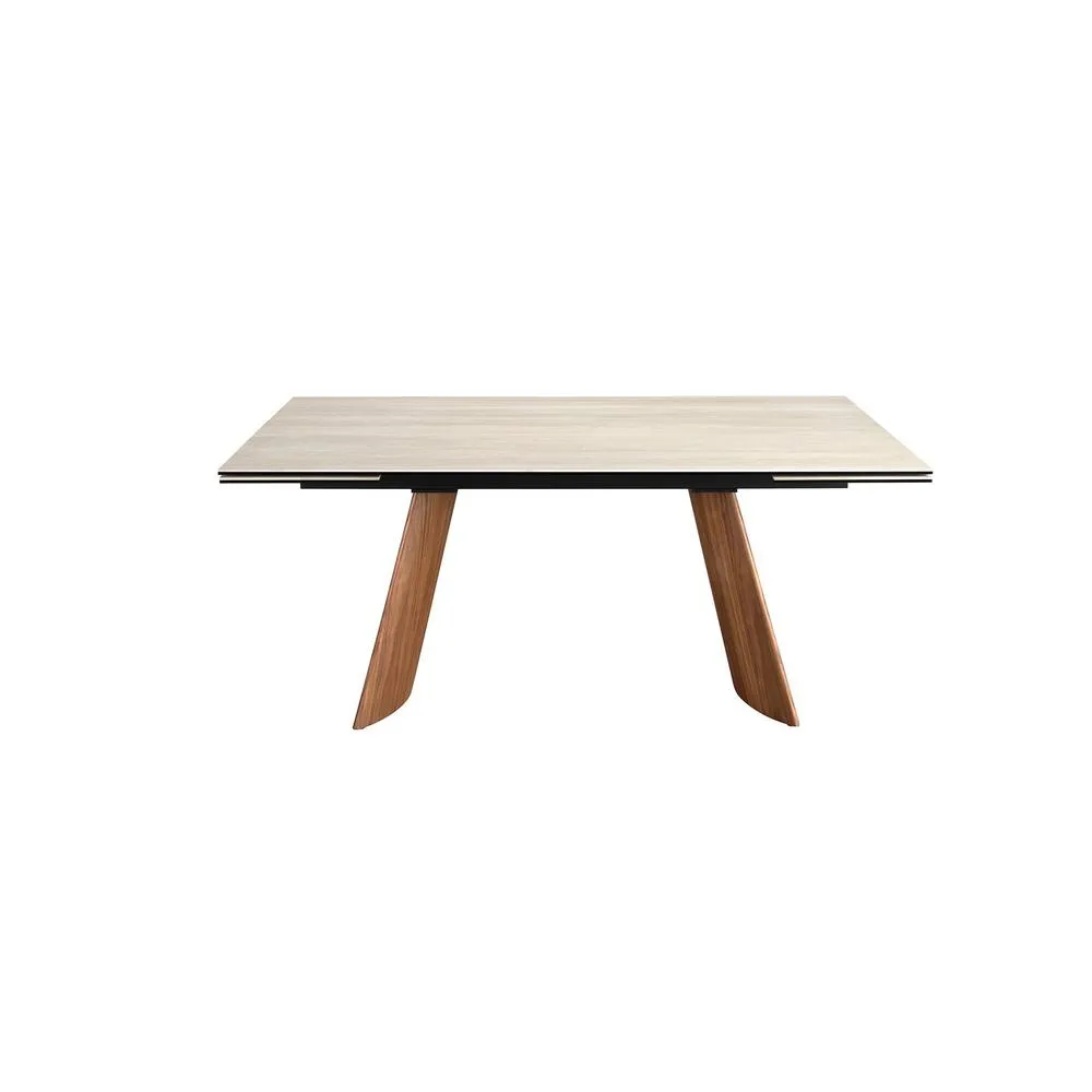 Angel Cerda Sand Porcelain Marble Extendable Dining Table in Light Sand 2