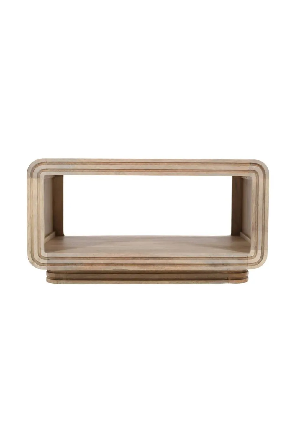IH Design Baffins Carved Mango Wood Coffee Table 85cm Wide in Brown 2