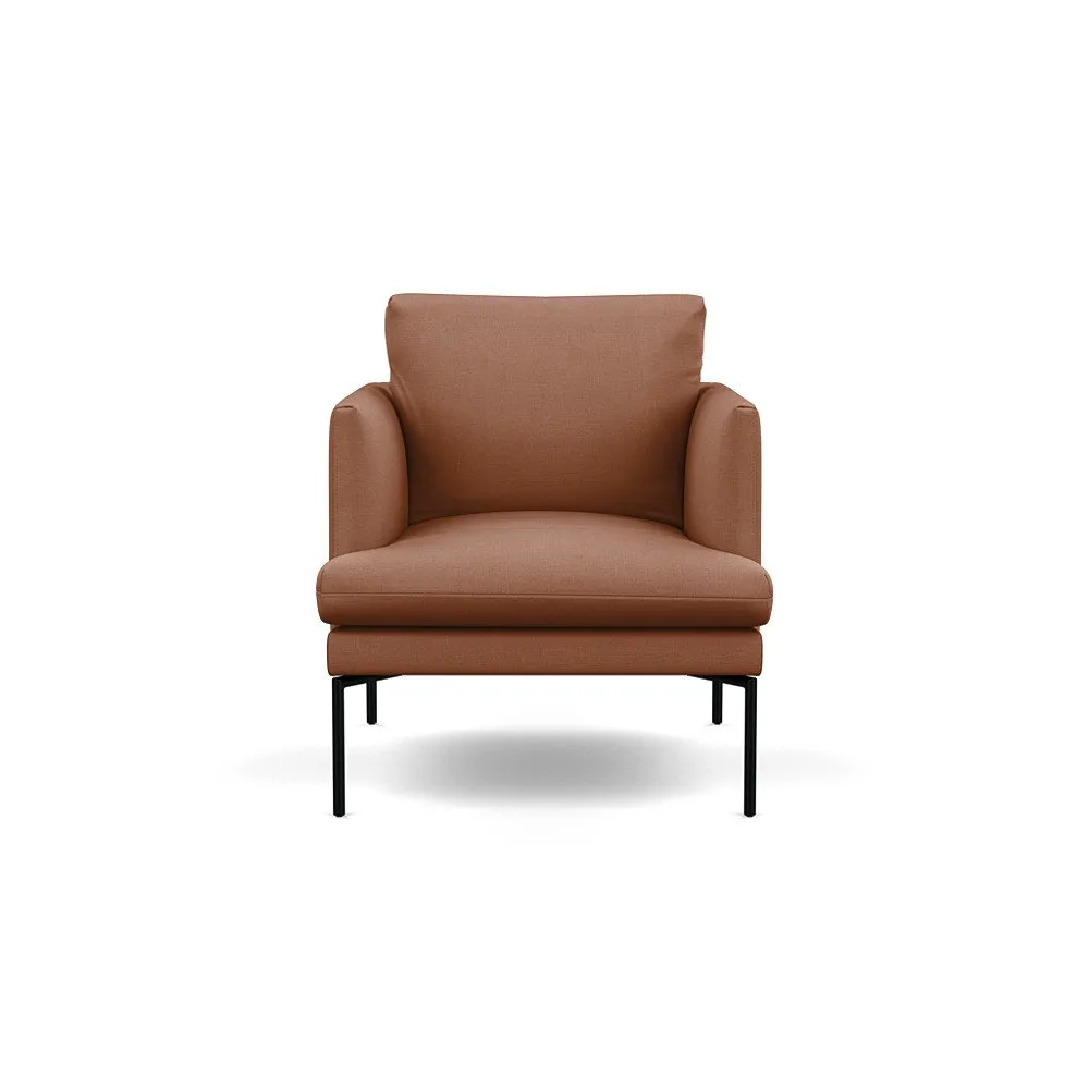 Heal's Matera Armchair Siena Cotton Clay Black Feet