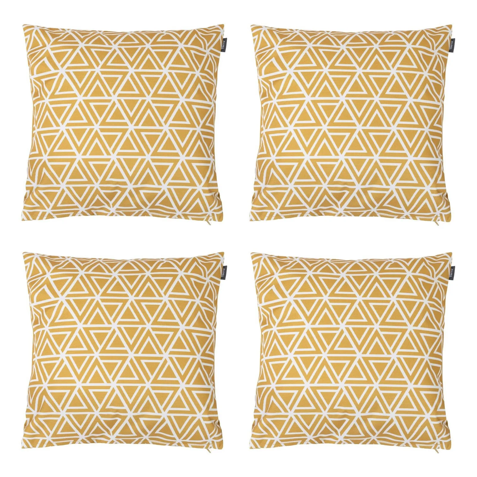 icon Indoor & Outdoor Waterproof Cushion Set of 4 Teal Grey Geometric Waterproof Cushion in Yellow