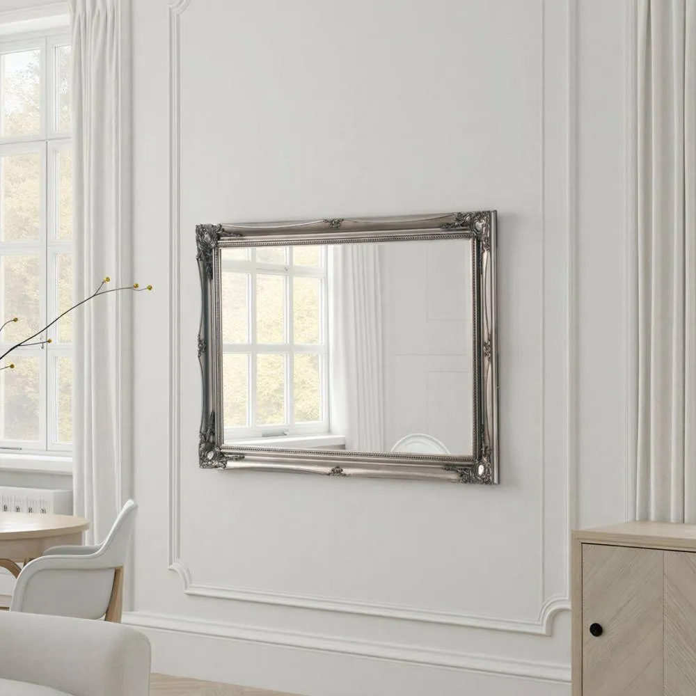 Yearn Mirrors French Style Carved Mirror Silver 116x90cm 2