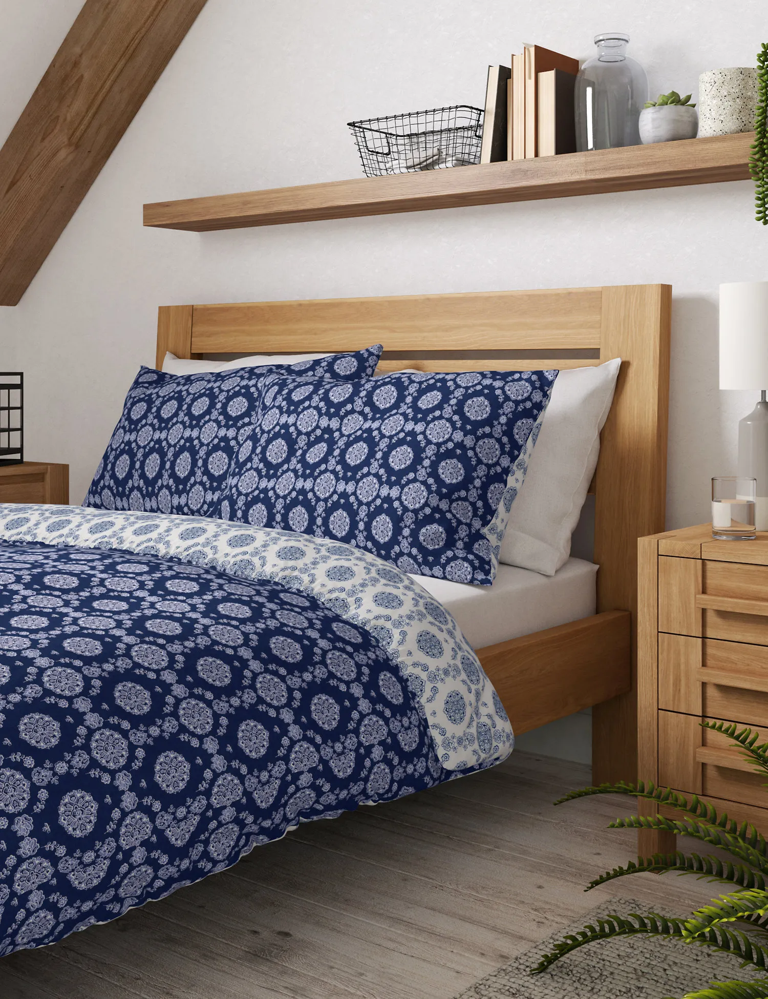 M&S Pure Cotton Paisley Bedding Set