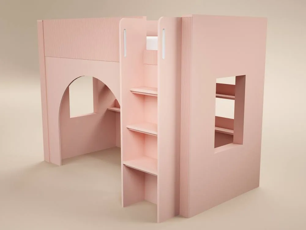 Flair Kaska Mid Sleeper with Ribbed Panel in Pink 4