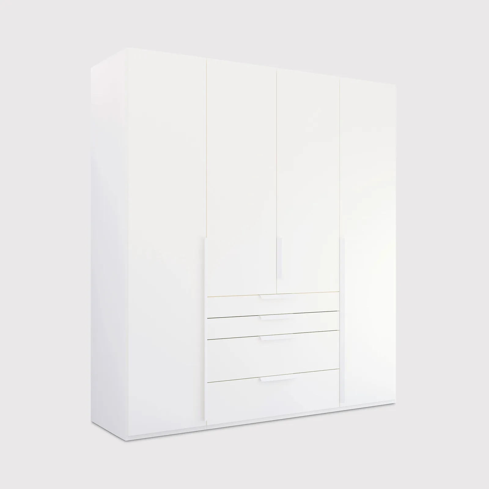 Frans 4 Door 4 Drawer Wardrobe 201Cm, Black | Barker & Stonehouse