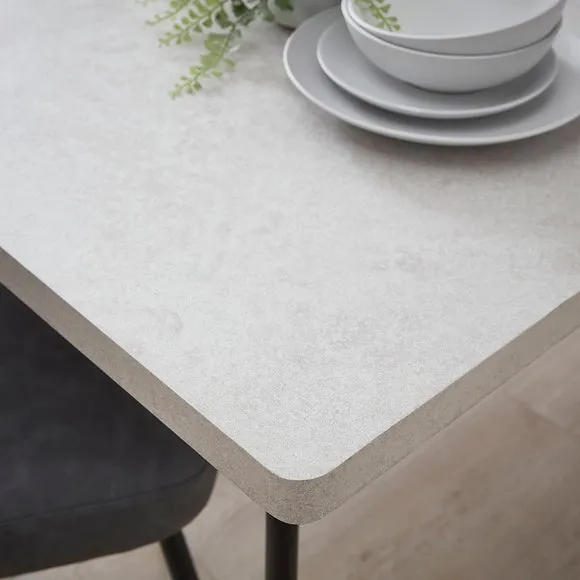 Zuri 2 Seater Rectangular Bar Table, Grey Concrete Effect 6