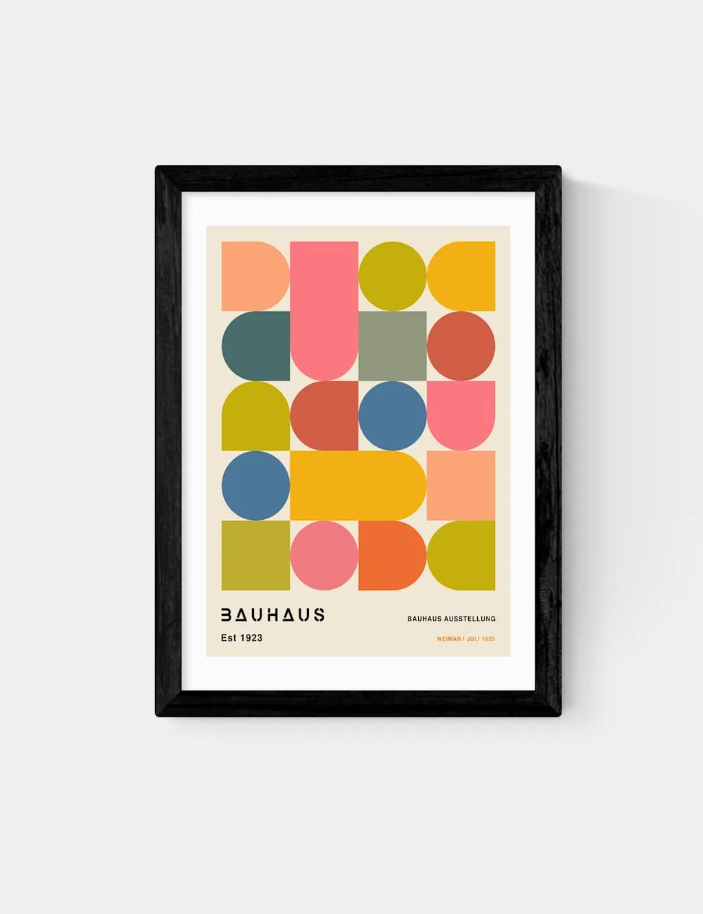 East End Prints Bauhaus Shapes Framed Art Black