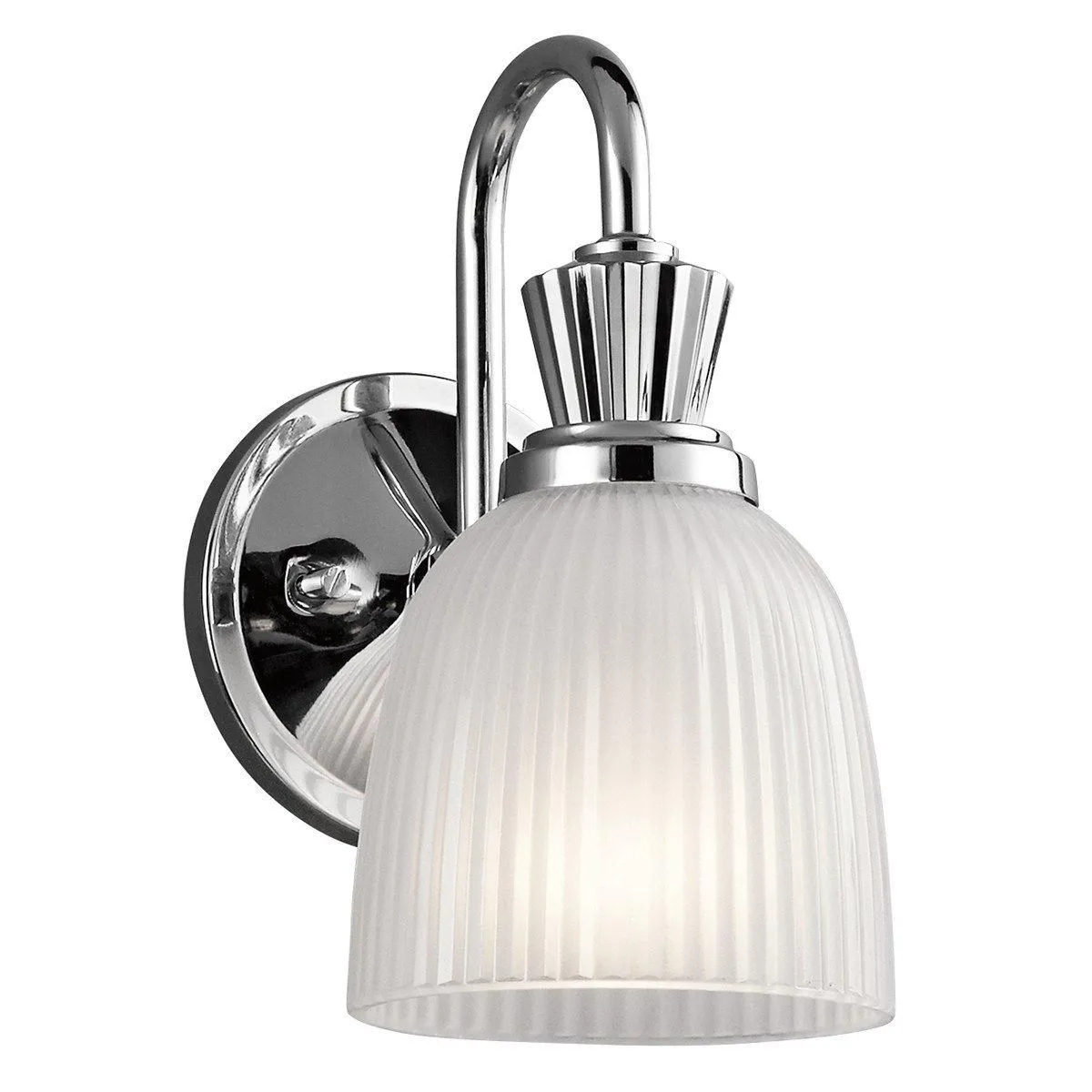 Netlighting Cora 1 Light Bathroom Wall Light Polished Chrome IP44 G9 in Grey
