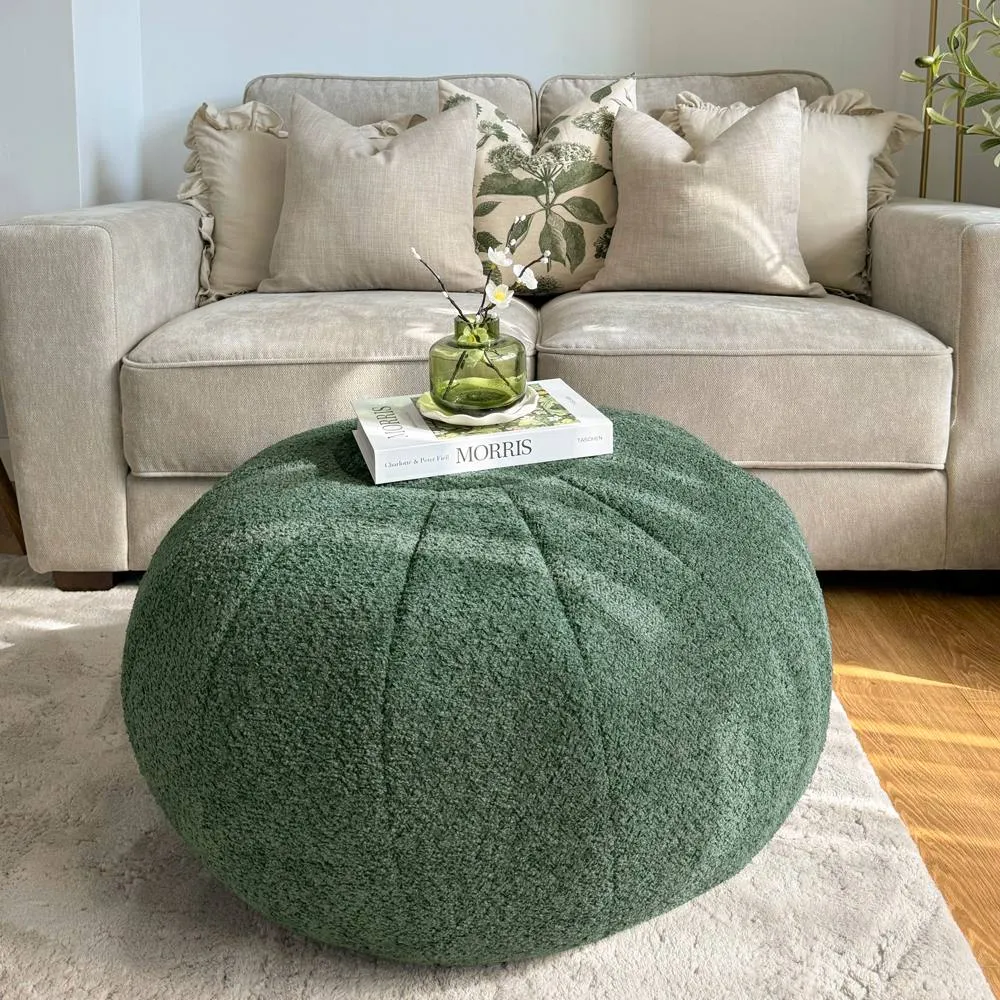 rucomfy Beanbags rucomfy Indoor Snug Pouffe - Comfortable Bean Bag Footstool in Dark Green