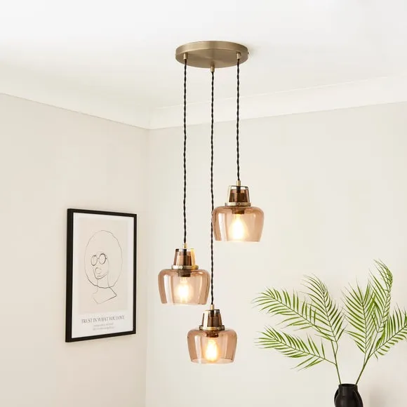 Auburn Industrial 3 Light Adjustable Cluster Ceiling Light 1