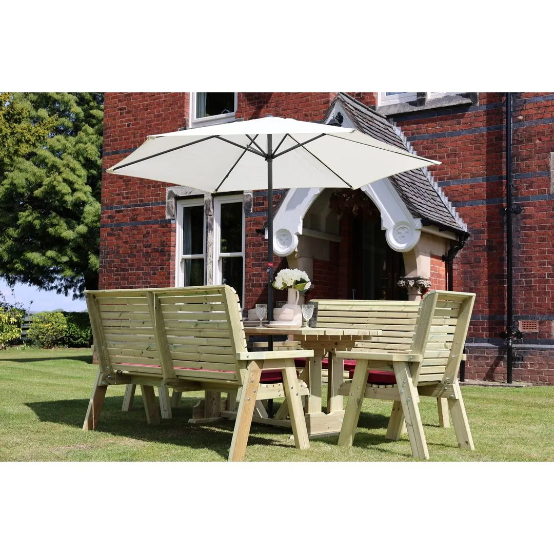 Churnet Valley Garden Furniture Ltd Ergo 2X3B 2XC Table Set - Min. Assembly Required - Set of Cushions Inc in Brown 3