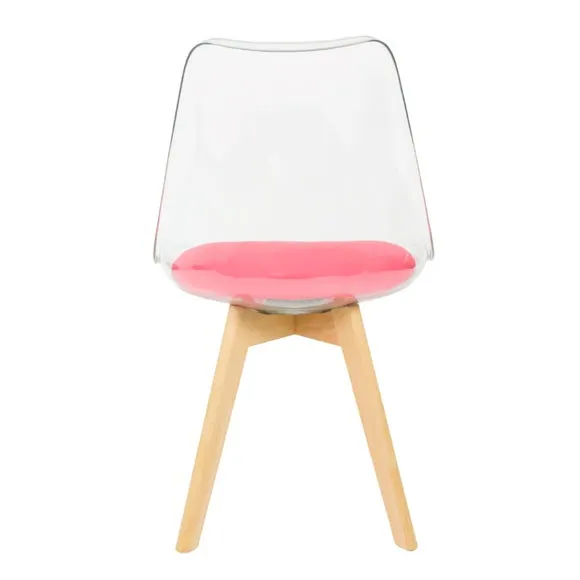Fusion Living Soho Clear Plastic Dining Chair with Squared Legs 5