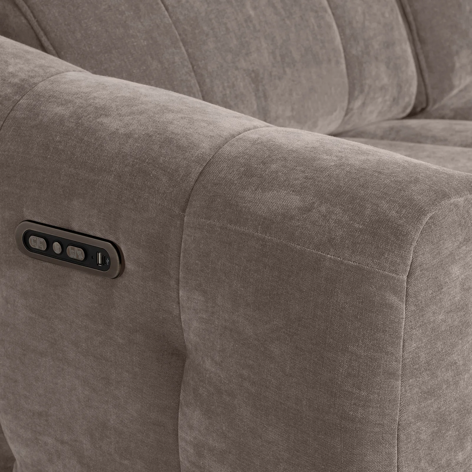 Montgomery 2 Power Seater & Headrest Recliner Sofa, Grey Fabric | Barker & Stonehouse 3