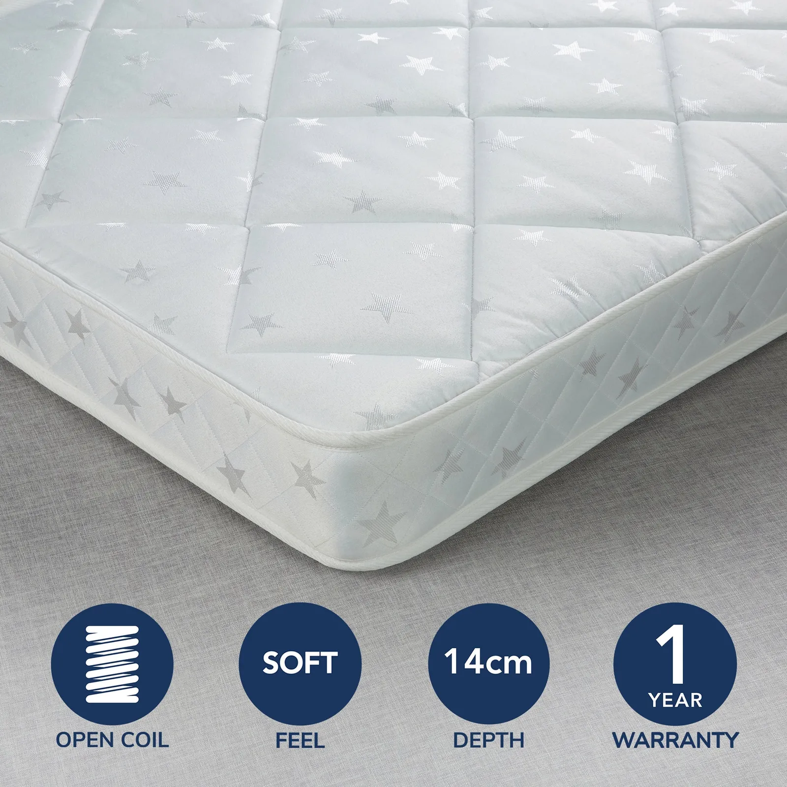 Fogarty Little Sleepers Soft Medium Water Resistant Open Coil Mattress White