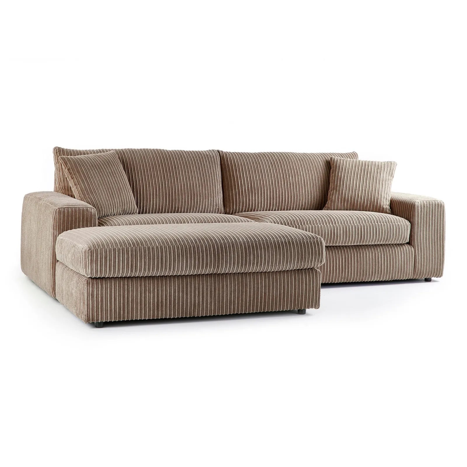 Champ Fabric Reversible Corner Chaise Sofa Brown