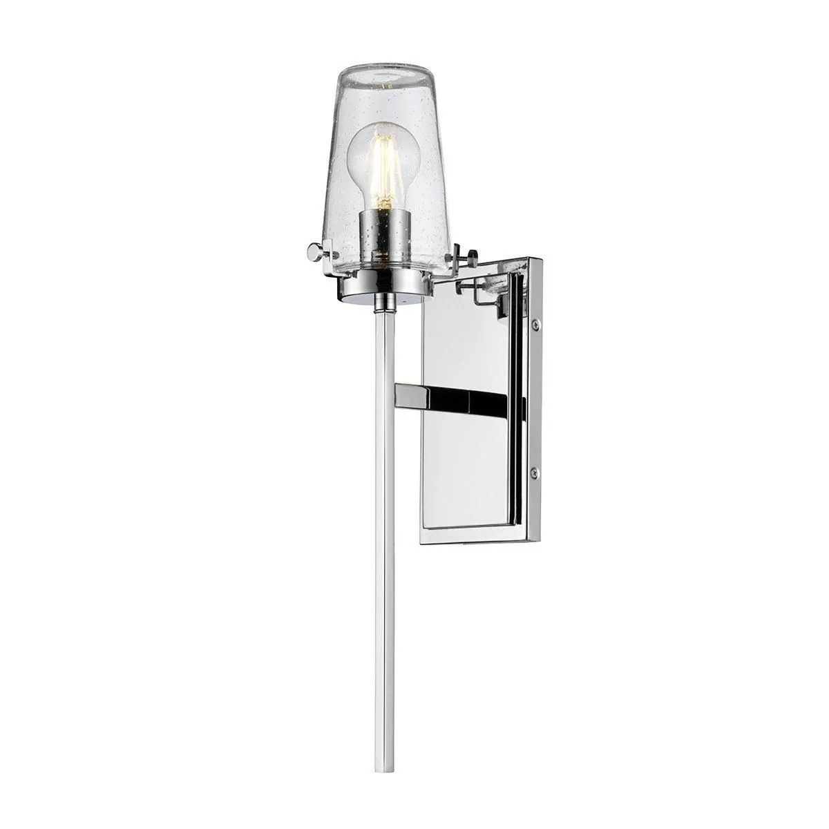 Netlighting Alton 1 Light Wall Light Chrome IP44 E27 in Grey
