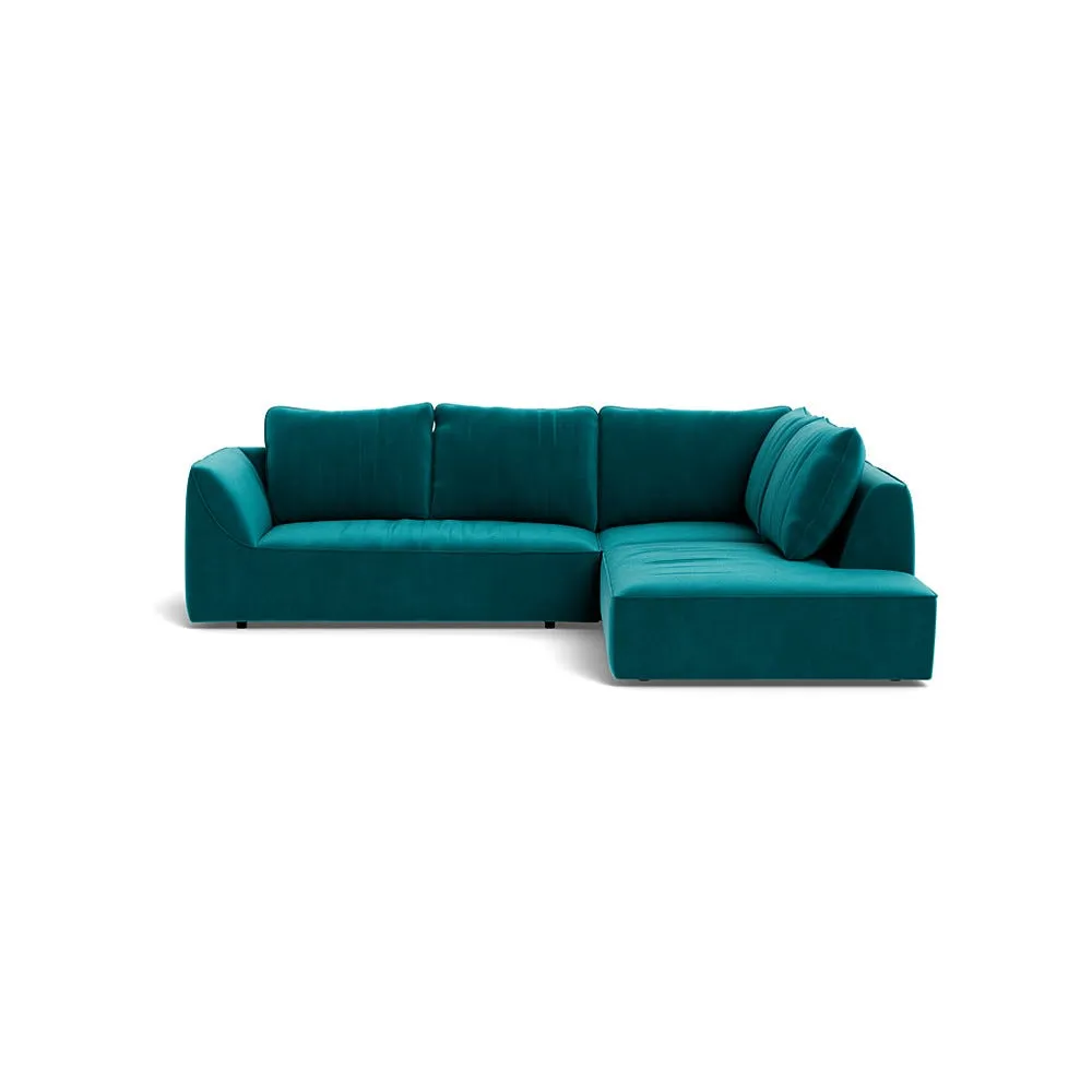 Heal's Morven Right Hand Facing Large Corner Sofa Smart Velvet Petrol