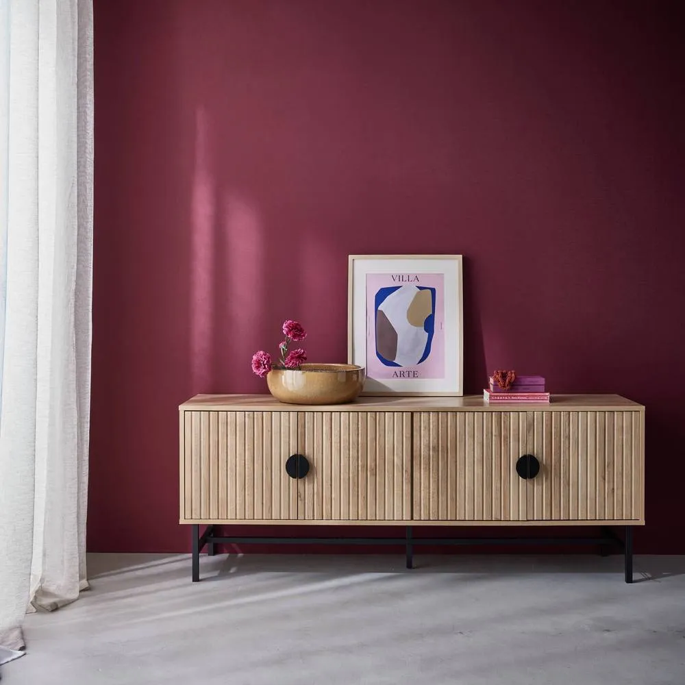 sweeek 157.5cm TV unit wooden effect 4 doors in Brown 3