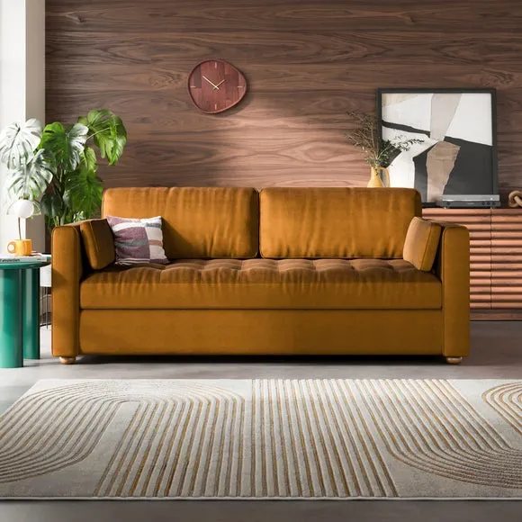 Zoe II Velvet 3 Seater Sofa 1