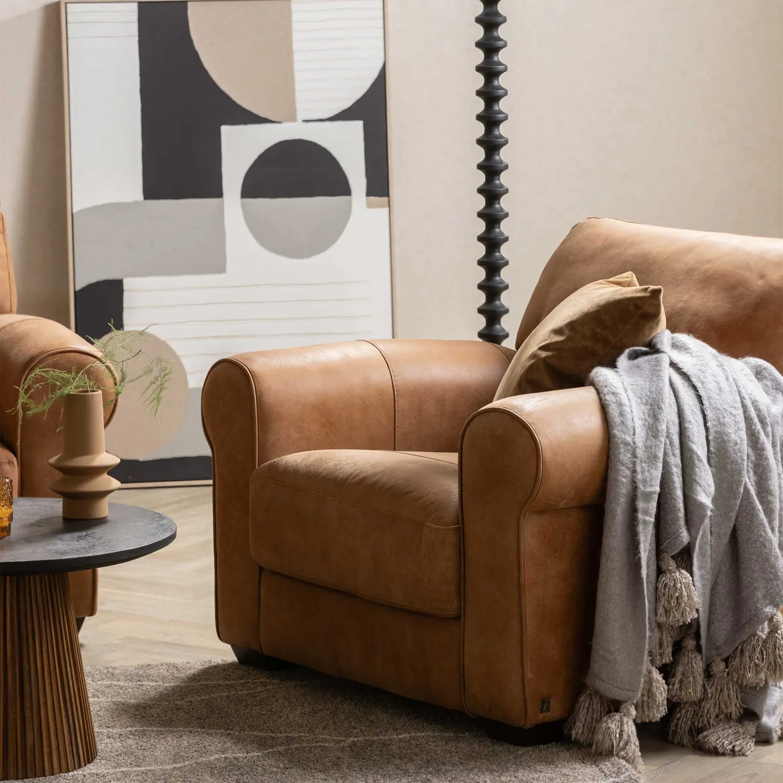 Houston Armchair, Brown Leather | Barker & Stonehouse 2