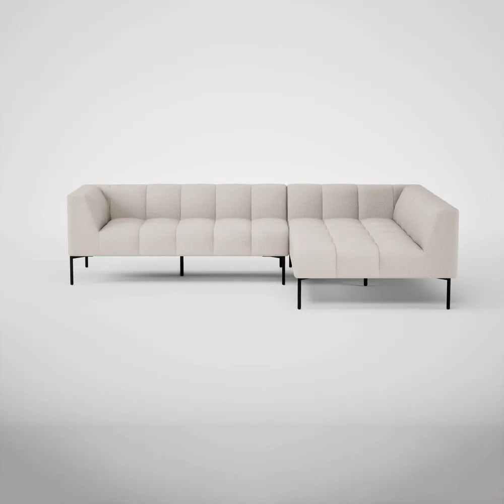 Heal's Quadro Right Hand Facing Chase Sofa Siena Cotton Natural Black Feet 1