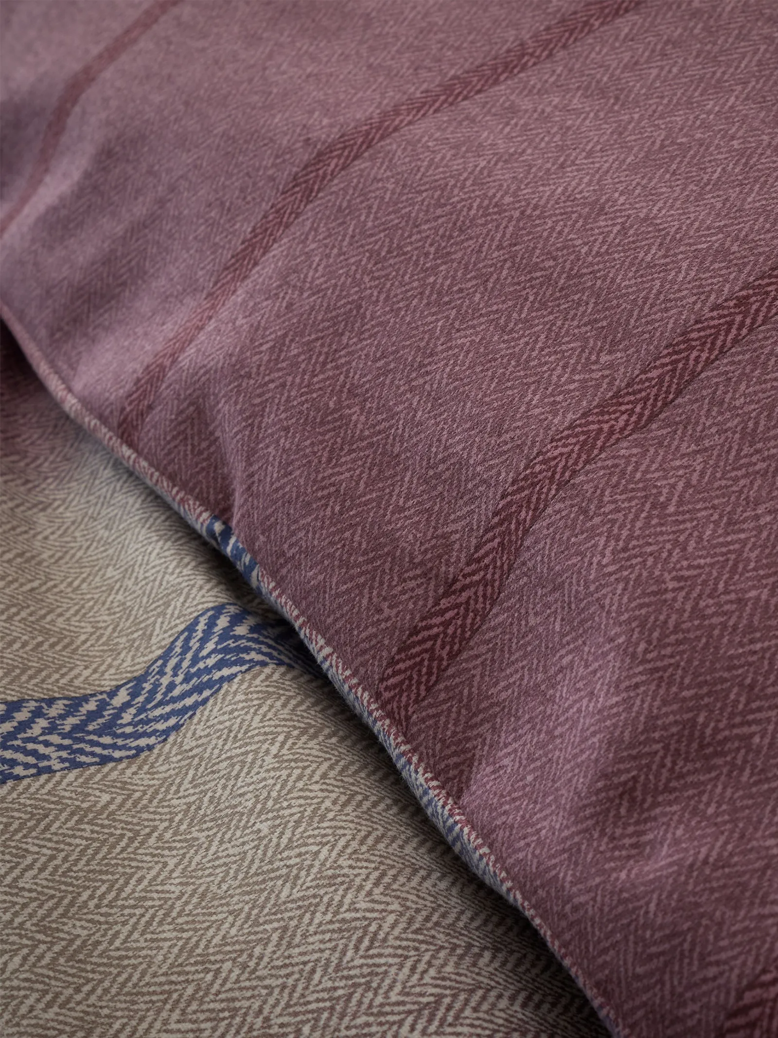 Catherine Lansfield Melrose Tweed 100% Brushed Cotton Duvet Cover & Pillowcase Set in Plum 4