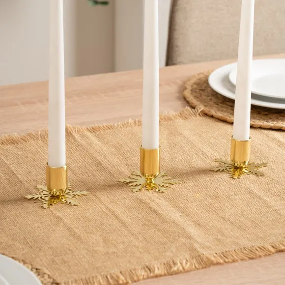 Set of 5 Gold Snowflake Candle Holders 2
