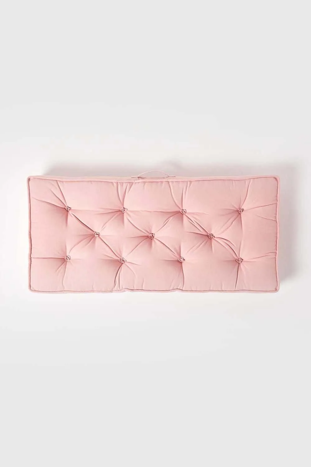 Homescapes Cotton 2 Seater Booster Cushion in Pink 3