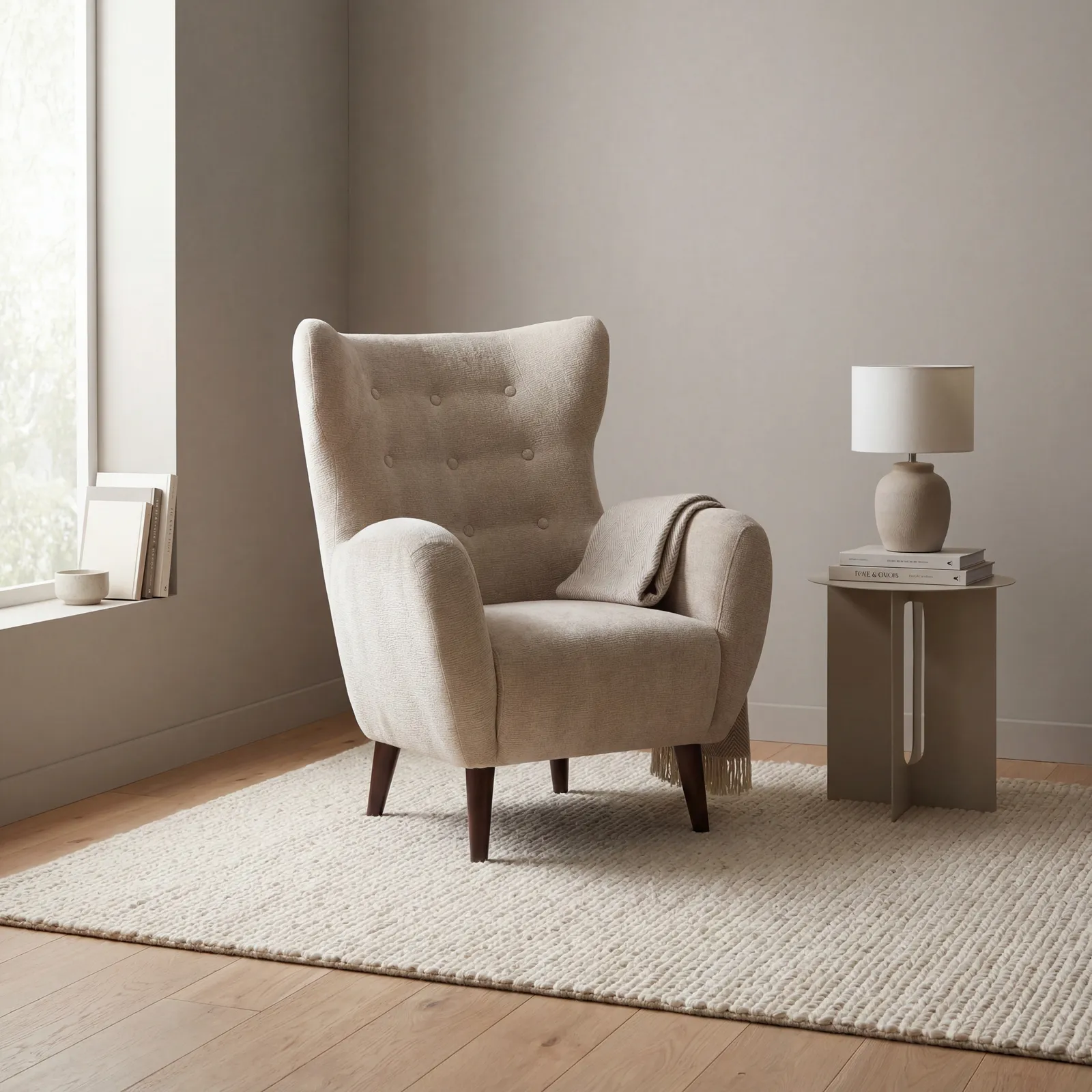 Lucian Accent Chair, Neutral Fabric | Barker & Stonehouse 2