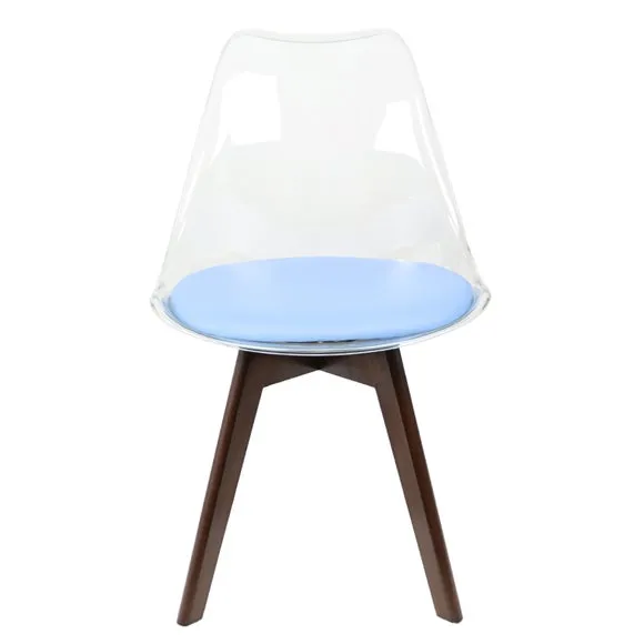 Fusion Living Soho Clear Plastic Dining Chair with Squared Legs 3