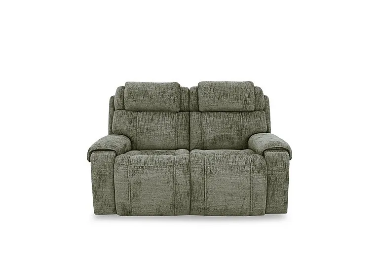 Hollywood Fabric 2 Seater Power Recliner Sofa with Power Headrests and Storage Arms - Olive Green