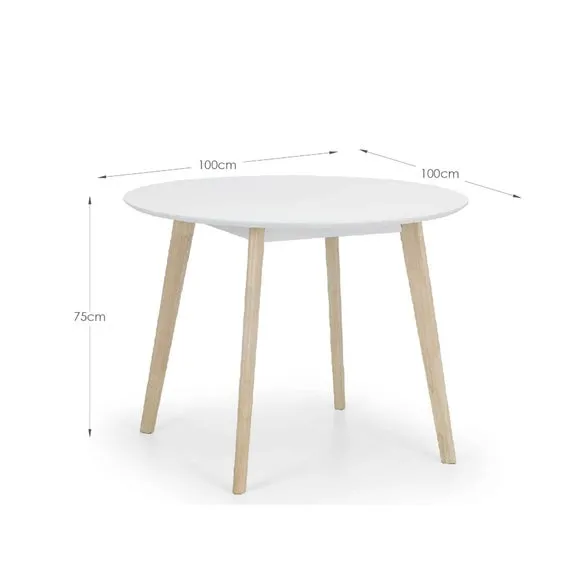 Casa 4 Seater Round Dining Table, White 5