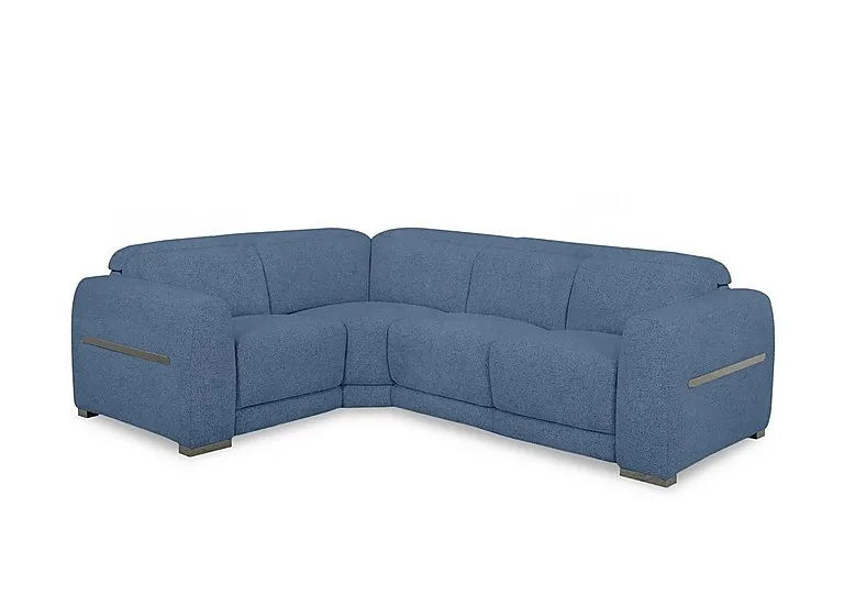 Edison Small Fabric Left Hand Facing Corner Sofa - Silverish Blue