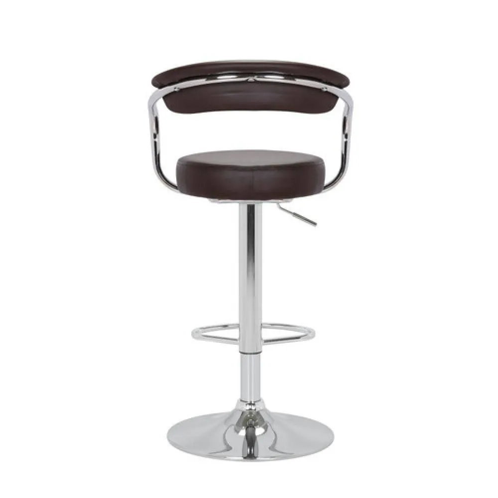 netfurniture Pinnacle Brown Padded Kitchen Bar Stool Adjustable Height With Arms 5