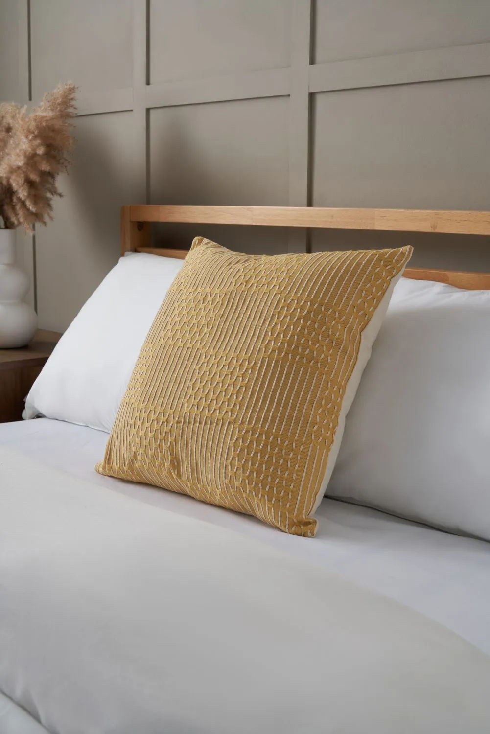 BHS Cross Check Cushion in Yellow